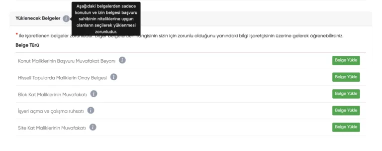 Turizm amaçlı konut kiralama malik bilgileri ekranı