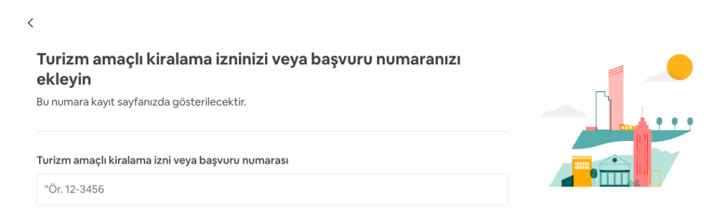 Airbnb izin numarası giriş alanı uyarısı